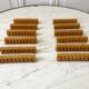 Set of 12 knife holders in rattan pattern rattan 50s