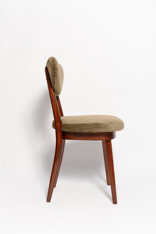 Fauteuil vintage olive vert cœur en velours, Europe, 1960s