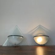 Pair of Illo wall lamps for Lamperti, 1980s, made in Italy