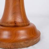 Pair of turned wooden floor lamps in Art Deco style, France, mid-20th century.