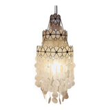Vintage mother-of-pearl chandelier, floral design, 1960s