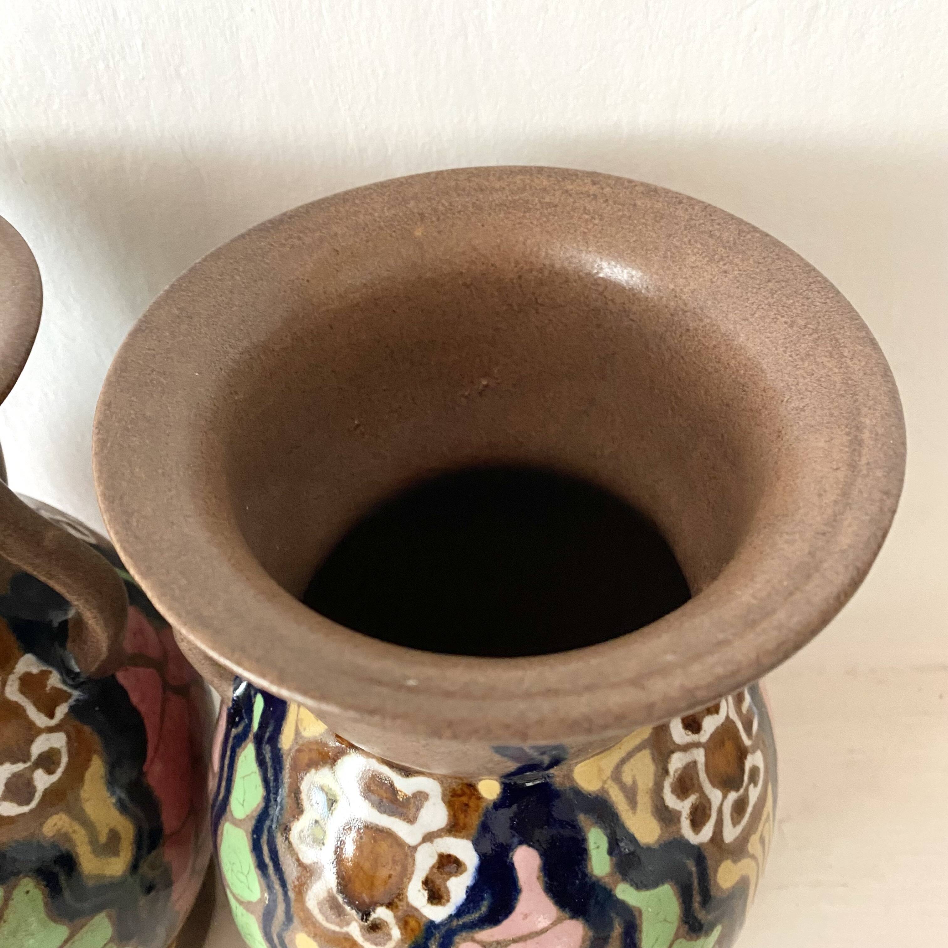 Pair of Carl Gebauer Germany vases, ceramic, 1930s