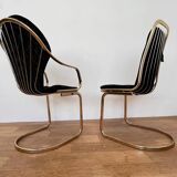 Paire de chaises en laiton de style mid-century, conçues par Gastone Rinaldi, Italie, années 1970
