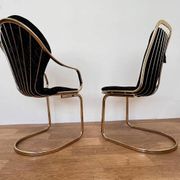 Pair of mid-century brass chairs designed by Gastone Rinaldi, Italy, 1970s