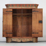 Rustic Farmhouse Painted Folk Art Bridal Cabinet dated 1806