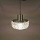 Beautiful hanging lamp in aluminium and hard-pressed crystal glass, probably Swedish