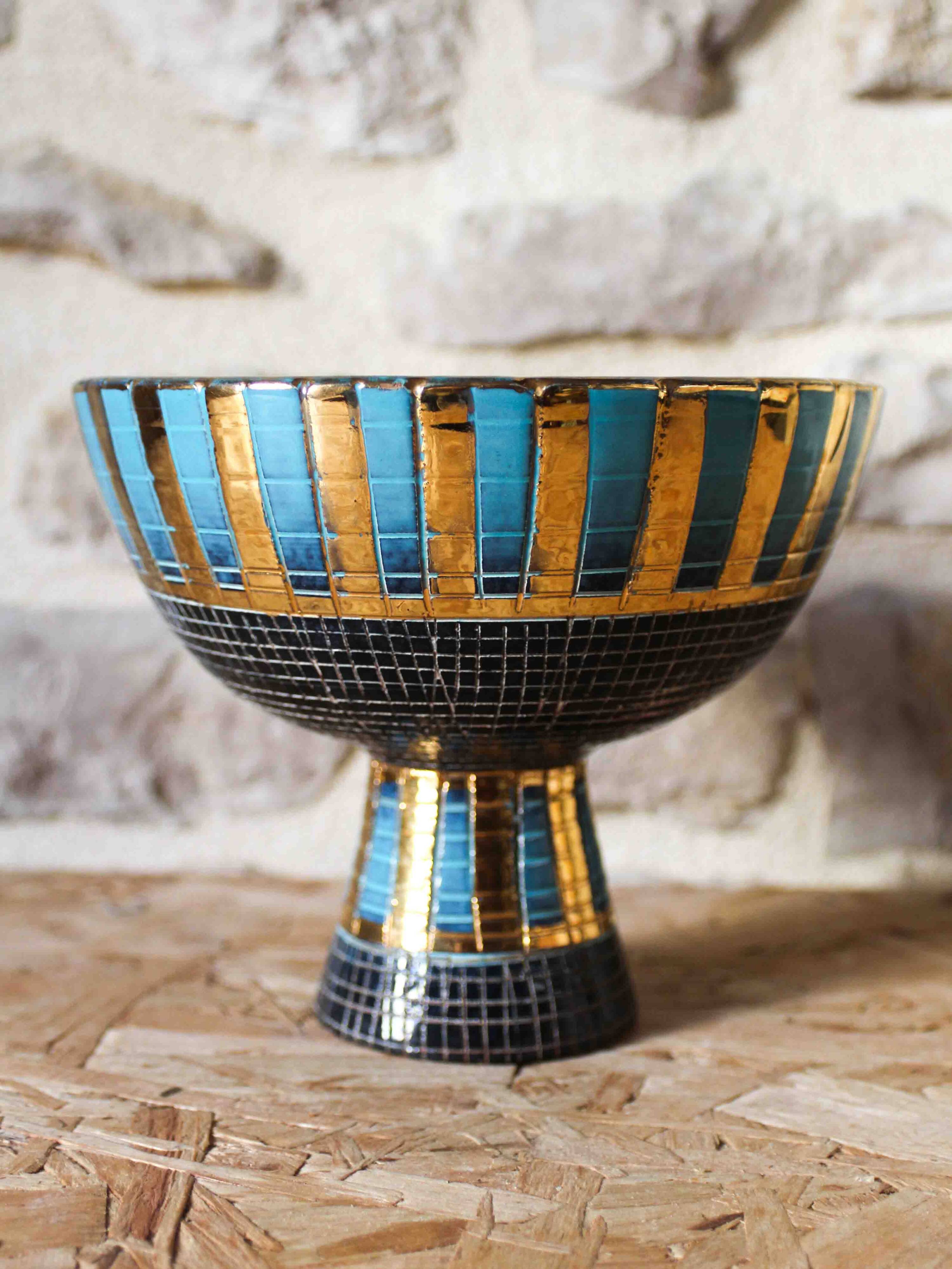Seta Series footed bowl by Aldo Londi for Bitossi