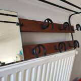 vintage teak coat rack with 6 hooks