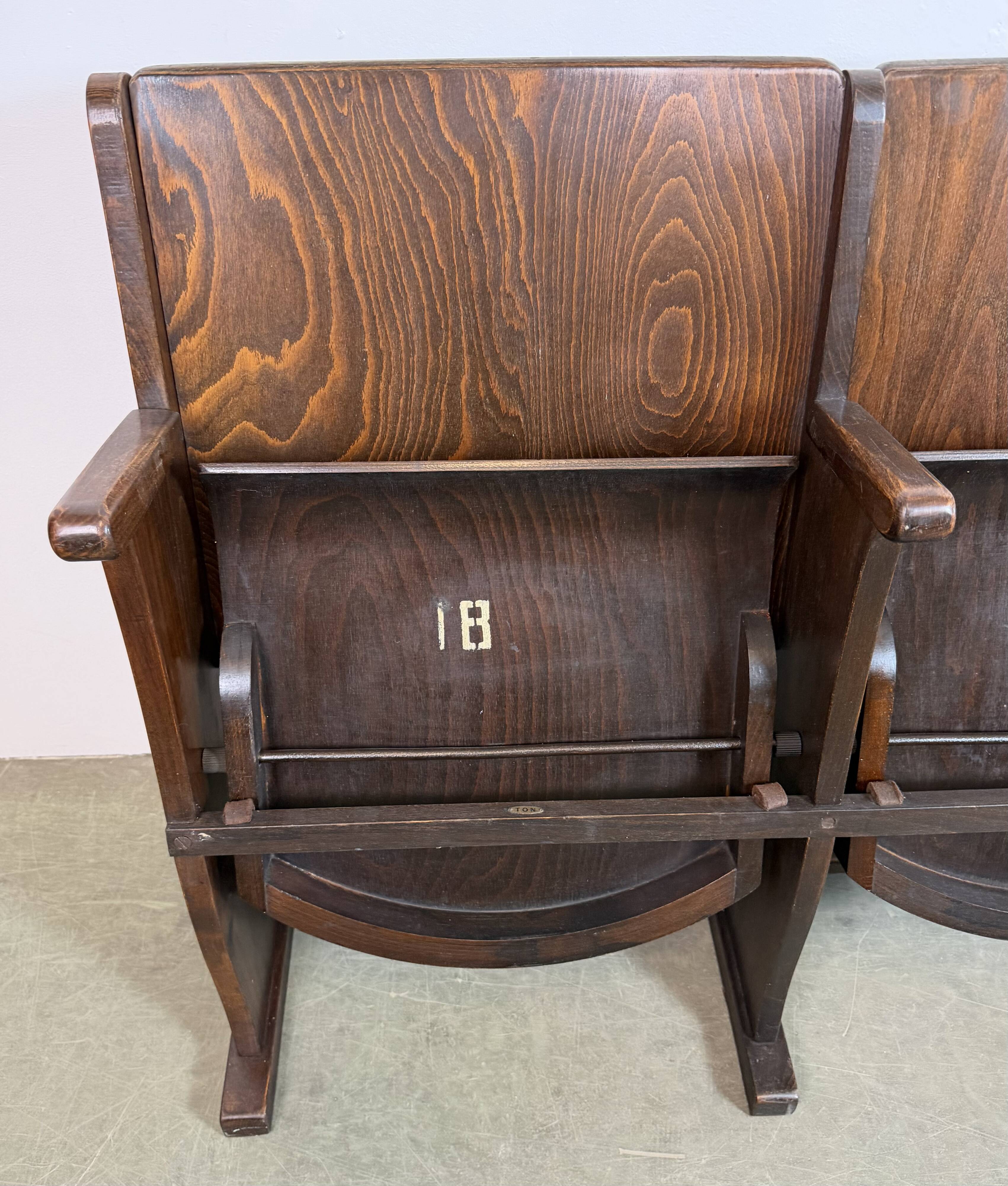 Vintage two-seat cinema bench from ton, 1960s