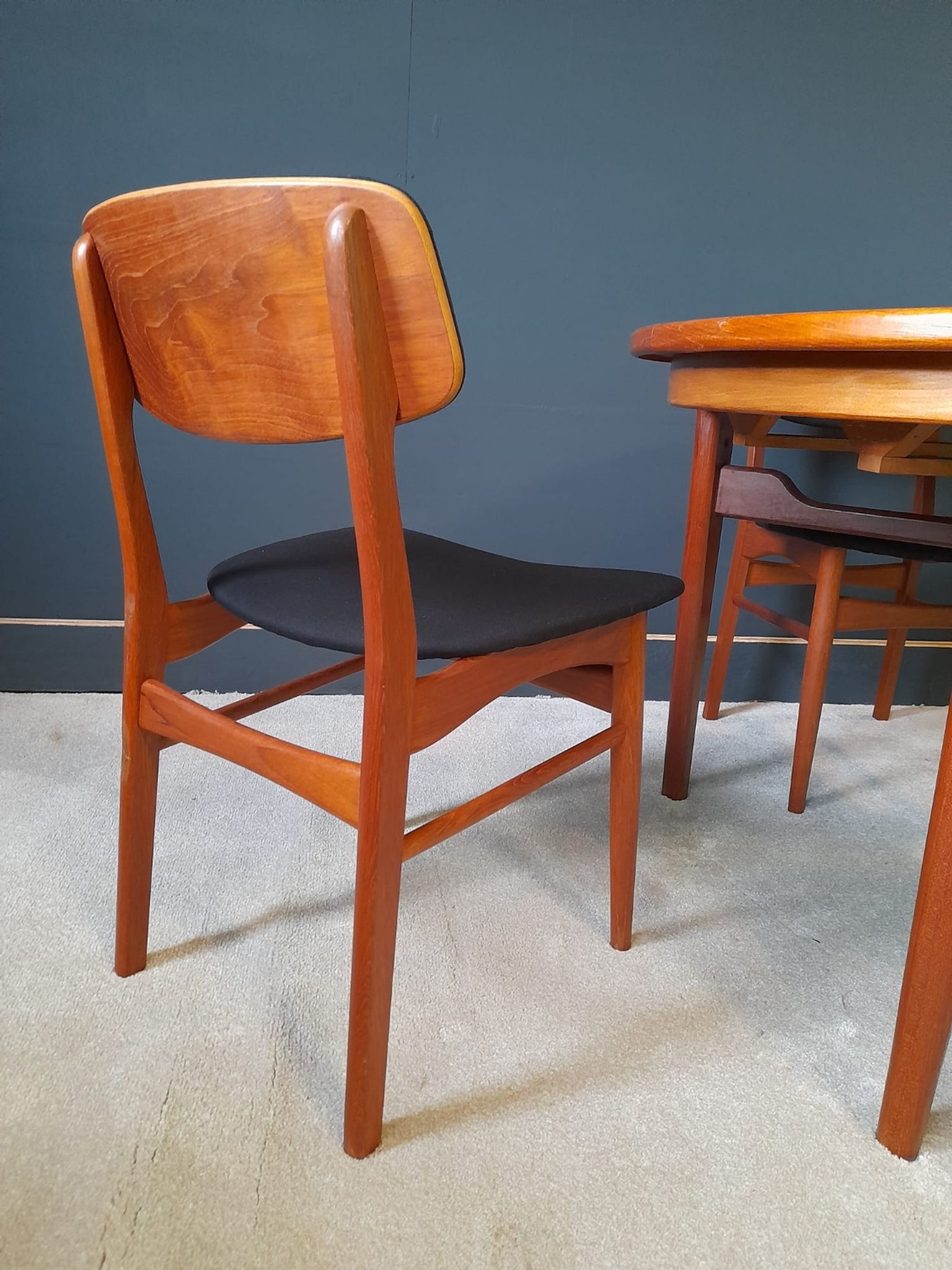 4 Scandinavian chairs by Bundgaard Rasmussen for Thorso Stolefabrik 1960