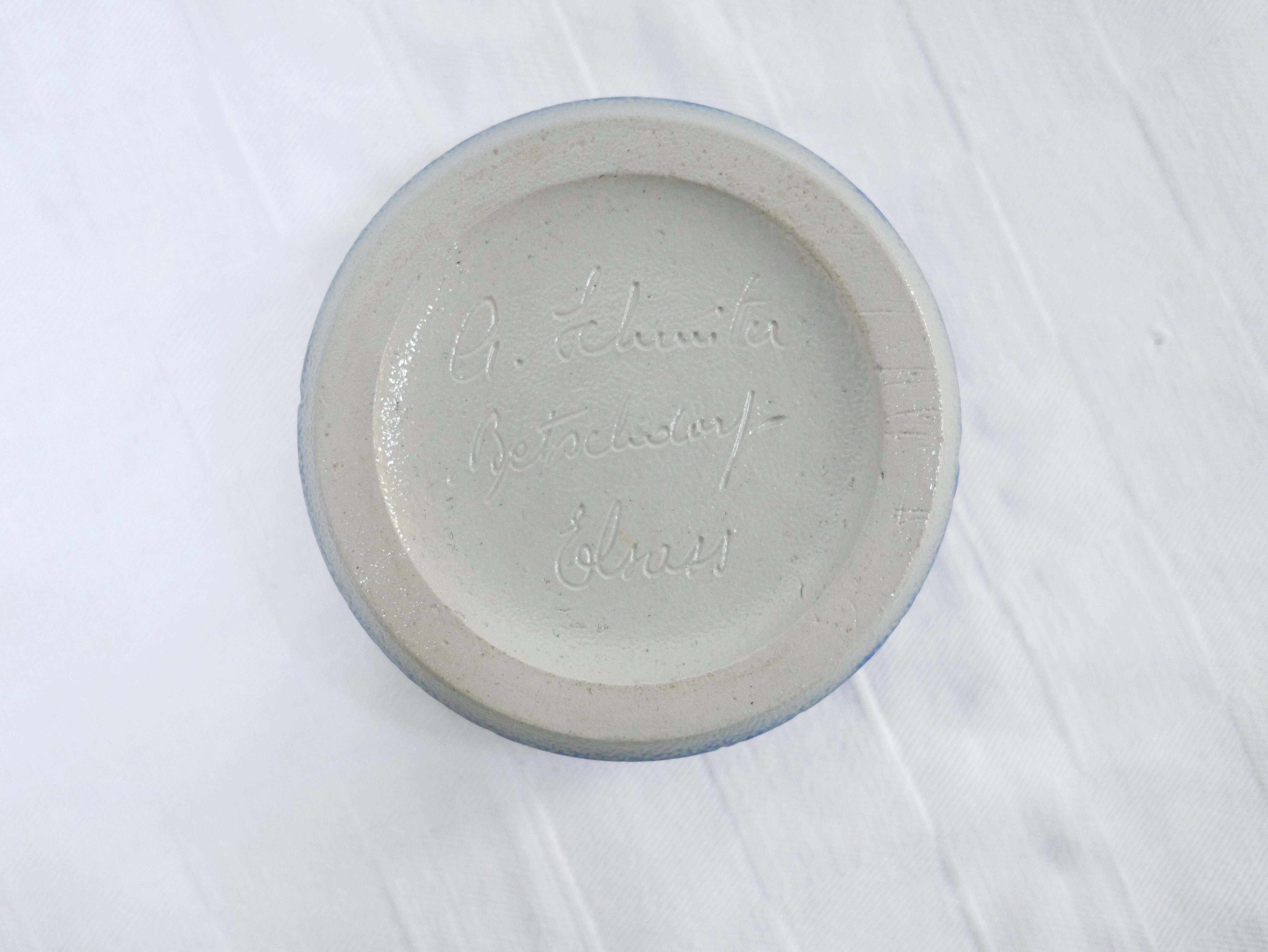 Cendrier vintage en grès d'alsace par la Poterie Schmitter, Betschdorf