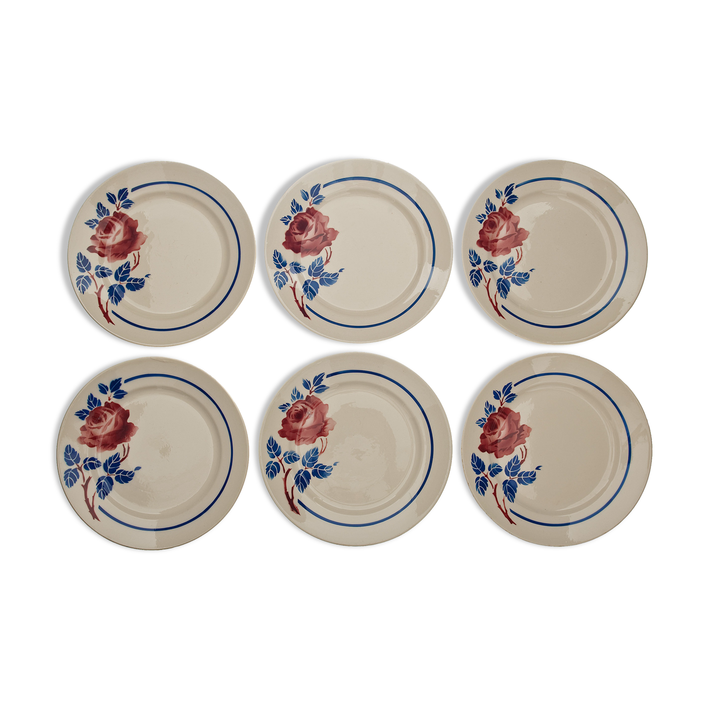 6 Dessert plates Chantal / earthenware KG Luneville n°2