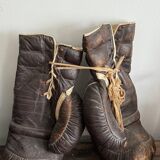 Old pair of leather boxing gloves