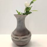 Vase en verre Scavo moulé à la main, marron, Italie