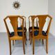 4 walnut burl wood chairs from the 1920s Art Nouveau period.