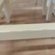 Set of 4 Vintage White Wooden Stools with Thatched Seats - 1970s Yugoslavia