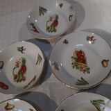 5 hollow plates Orchies Moulin des loups décor vegetables