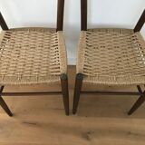 2 chaises scandinaves avec assise en corde