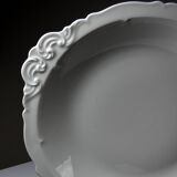 Large hollow serving dish, fine white Limoges porcelain, vintage/antique