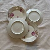 Set of 5 plates with rose patterns.