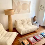 Natural raffia floor lamp