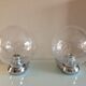 Pair of chrome sconces and crystal globe bubbled by Keuco / vintage 70s