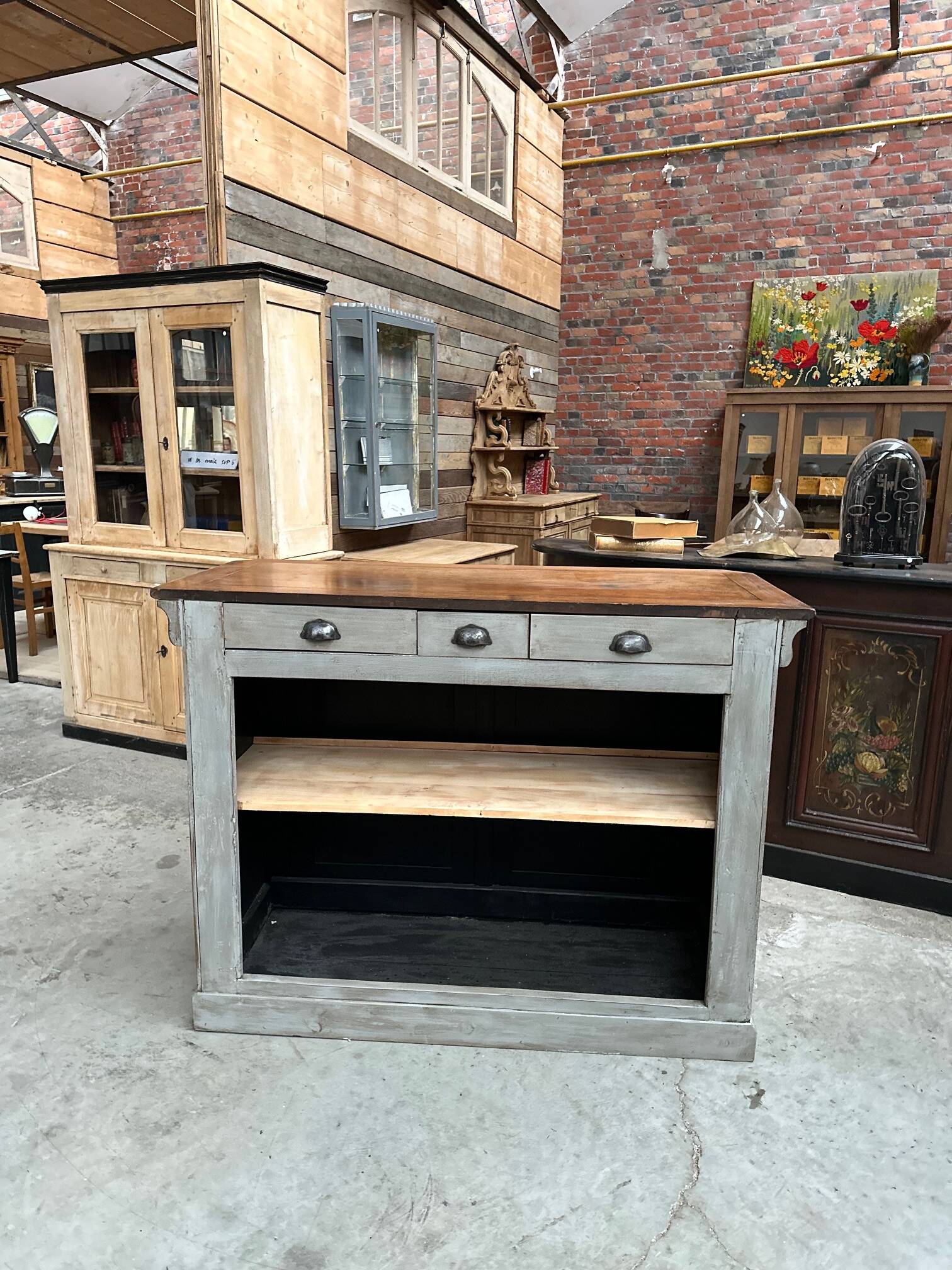 Patinated bar counter