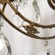 French Vintage Double Bronze & Crystal Wall Light - Stylized Dolphin Detail