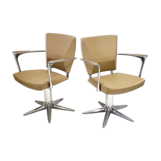 Paire de fauteuils pivotants 1970 vintage