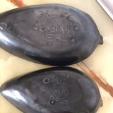 Set of 2 ceramic empty pockets from the 50s, signed ACCOLAY