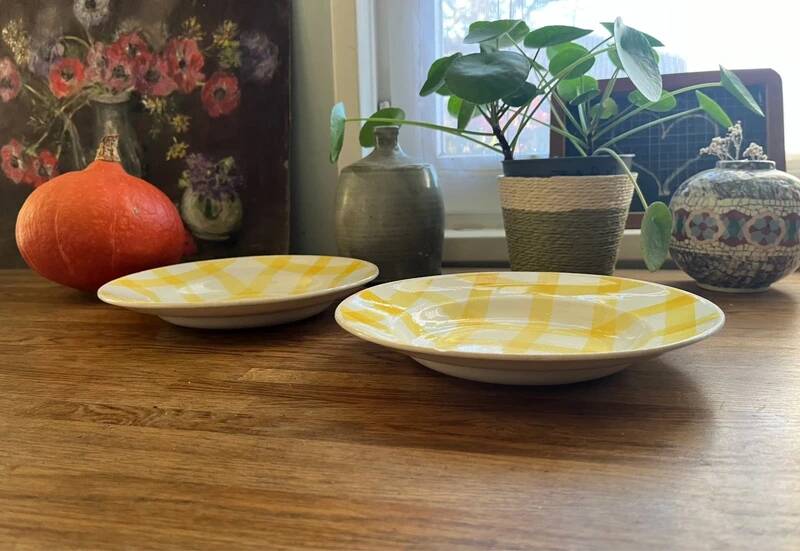 2 deep plates in Orchies faience Moulin des Loups