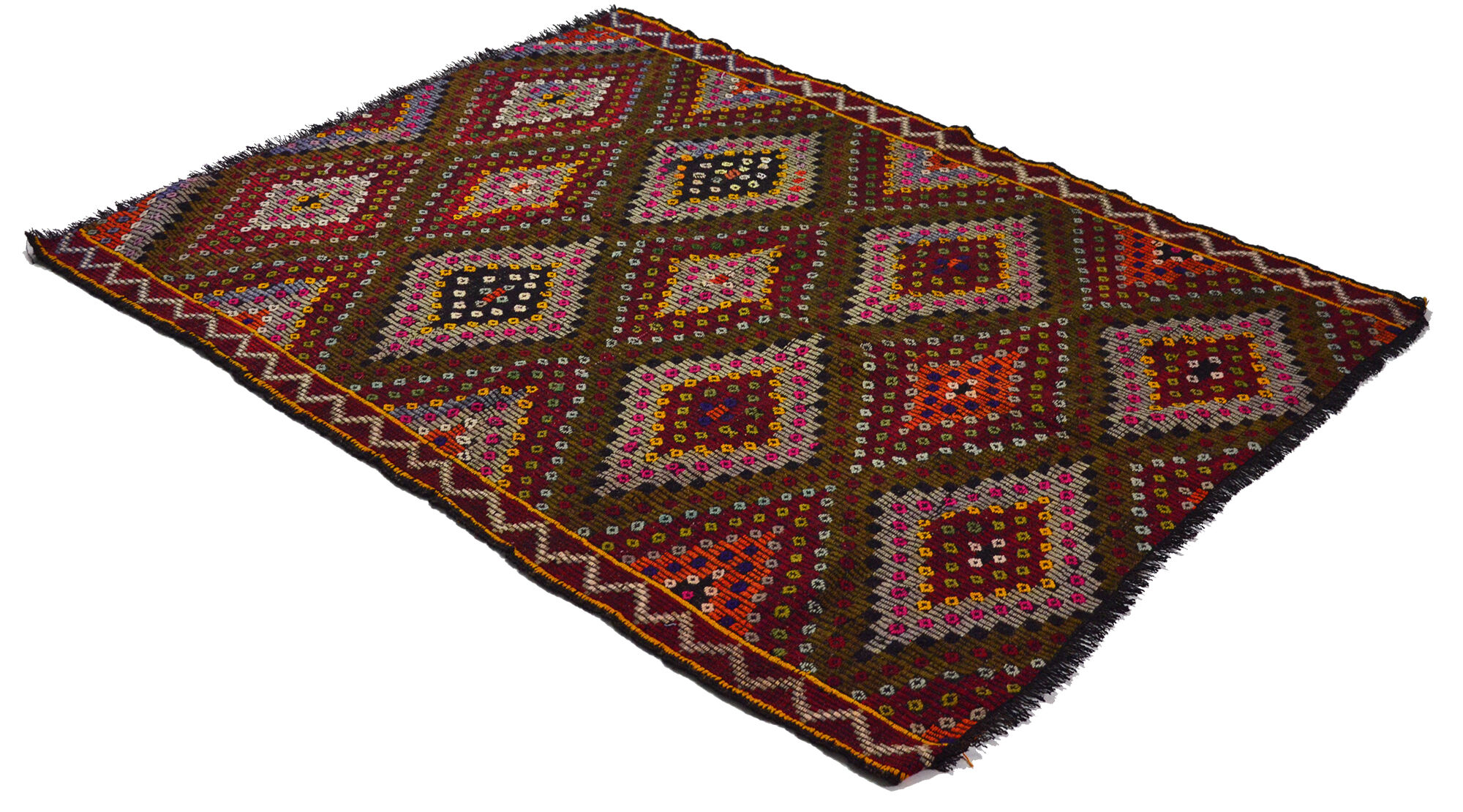 Anatolian handmade kilim rug 243 cm x 180 cm