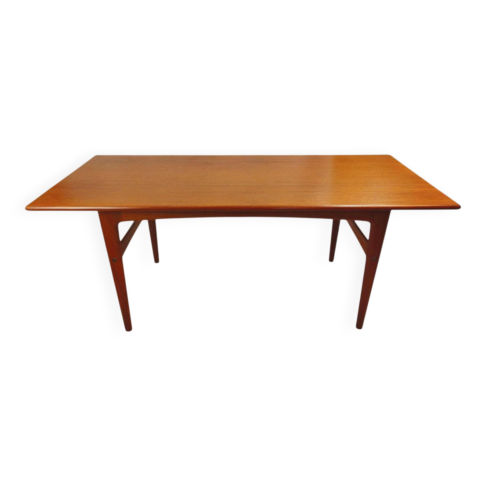 Danish teak coffee table from the 1960s, organic Scandinavian design.
