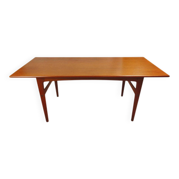 Table basse teck danoise années 60, design scandinave organique