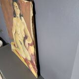Tableau Ancien Portrait Nu Huile Sur Toile