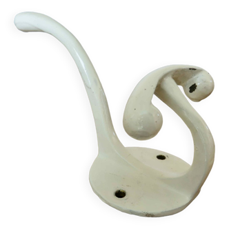 White lacquered metal hook 30s 40s