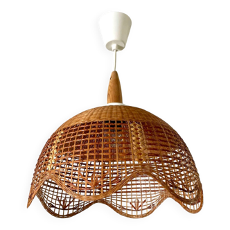 Vintage wicker flower pendant light