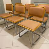 set of 6 chairs by Marcel Breuer Cesca B32 skaï 1960
