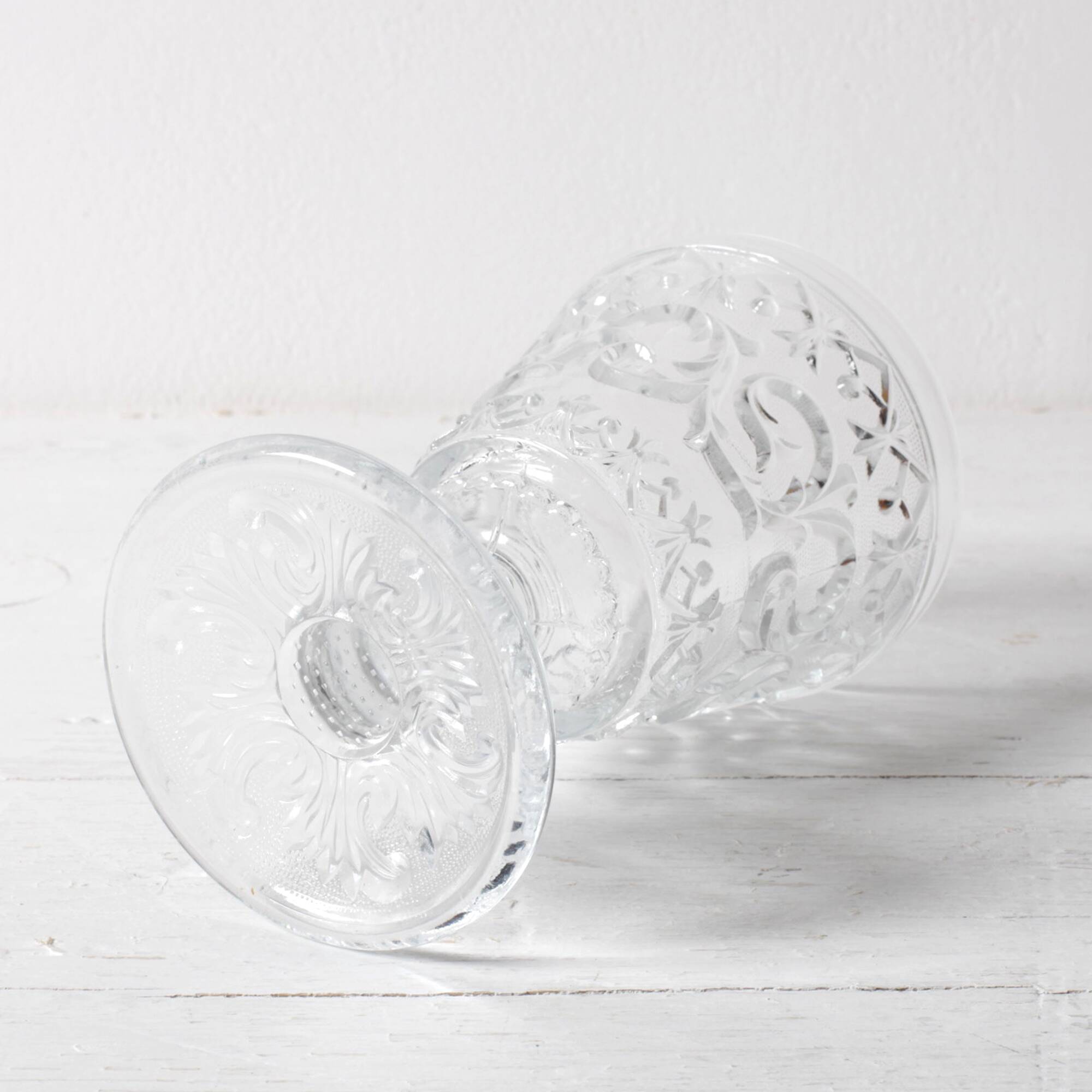 Vintage Clear Stem Glass Arabesque / Wine Goblet Baccarat / France / 1840s