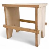 Rustic Spanish Milking Stool, Handcrafted Wood, Original Patina, 1940s