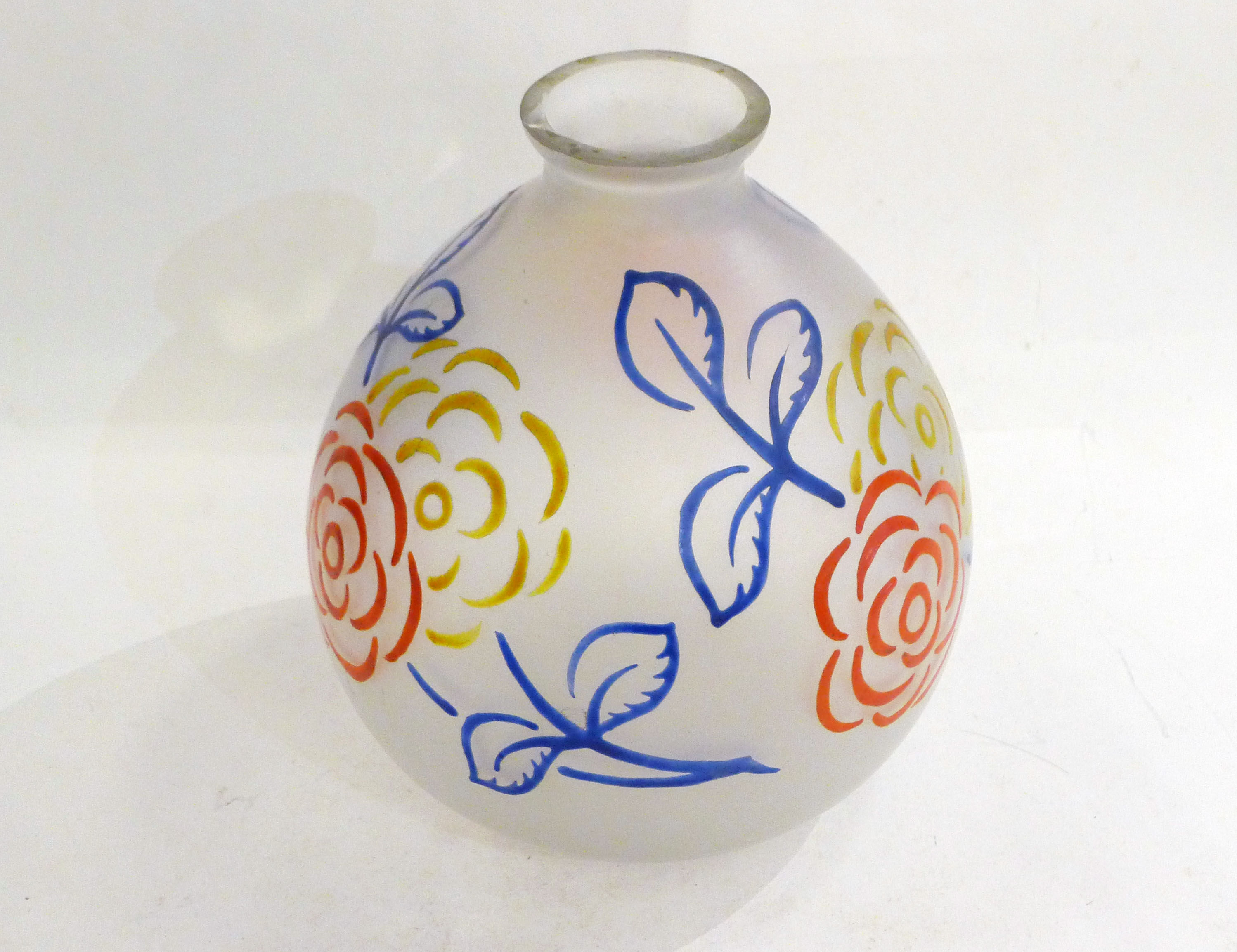 Art Deco vase in primary colors