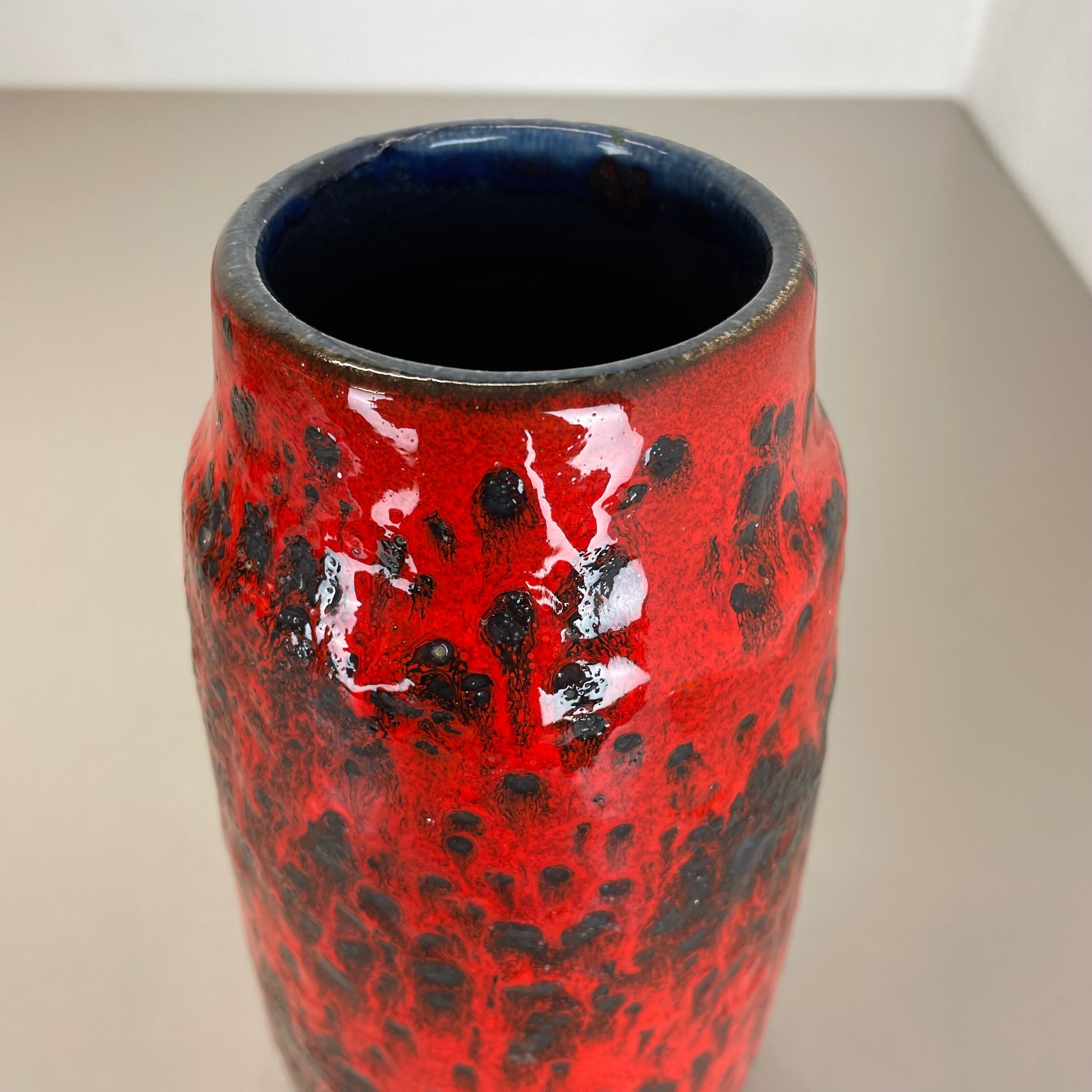Rare Super Color Crusty Fat Lava Multi-Color Vase Scheurich, Germany WGP, 1970s