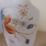 Antique vase, opalescent and floral.
