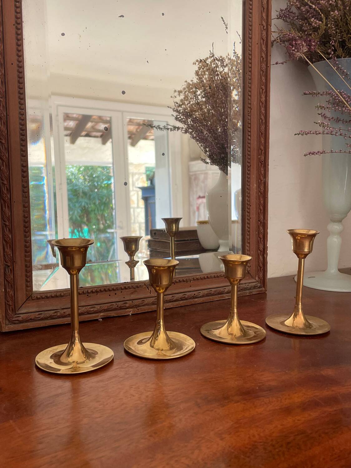 Set of vintage Scandinavian candlesticks