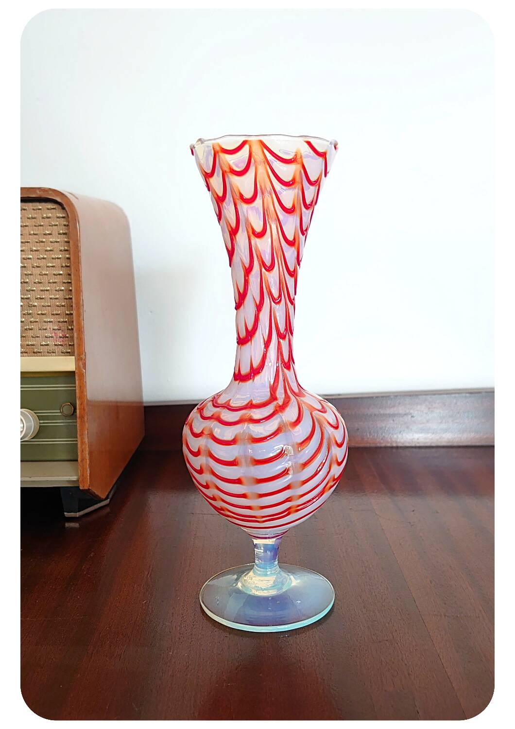 Vase Opaline Vintage de Style Murano
