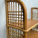 Vintage rattan wall shelf