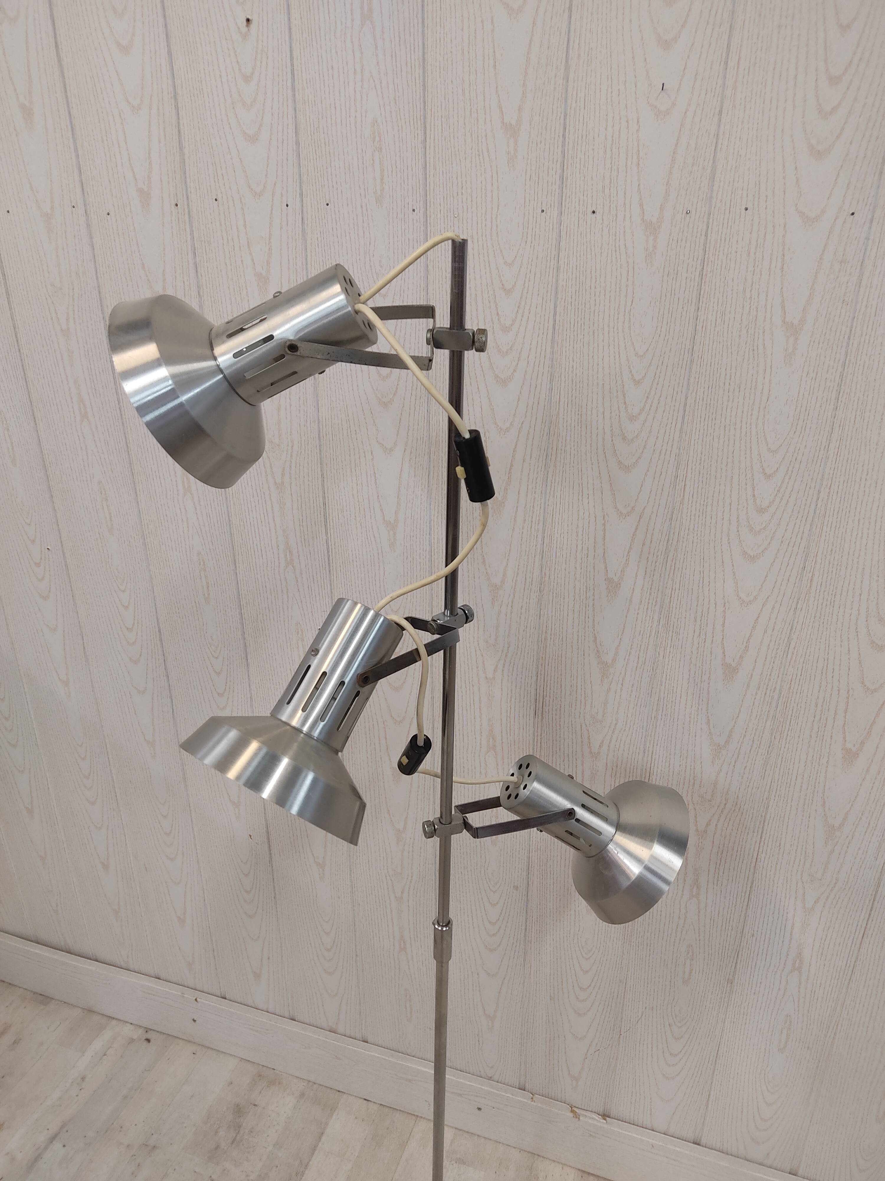 Floor lamp 3 spots vintage 70s chrome