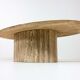 Oval Italian coffee table in travertin, 1970s