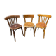 lot 6 Mismatched bistro chairs curved wood Brasserie