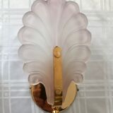 Paire d'appliques feuille verre